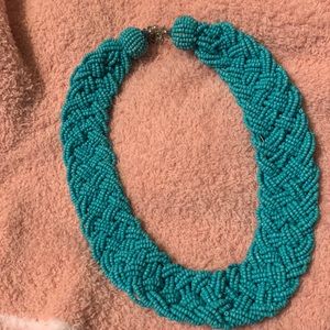 Handmade delicate aqua statement necklace